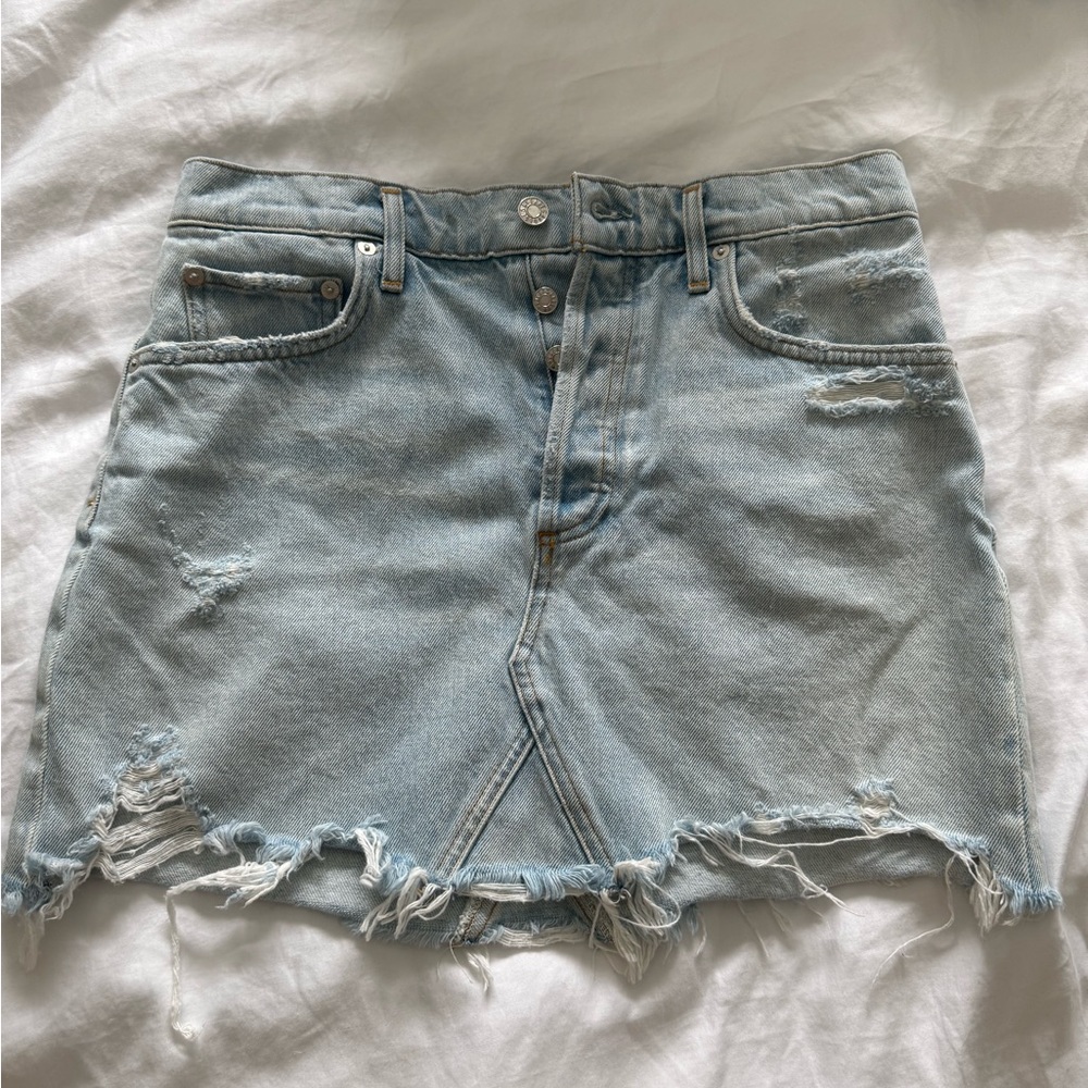 Agolde Blue Mini Skirt
